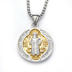 Collier Pendentif Protection Sacrée Style Rétro Classique Saint Benoît