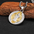 Collier Pendentif Protection Sacrée Style Rétro Classique Saint Benoît