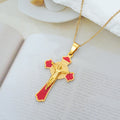 Collier pendentif de protection croix et médaille de Saint-Benoît multicolore style Classique Moderne (8 couleurs)