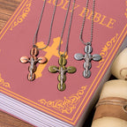 Collier pendentif amulette religieuse croix simple