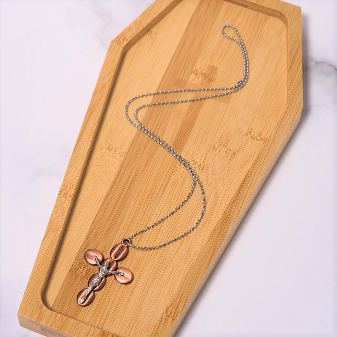 Collier pendentif amulette religieuse croix simple