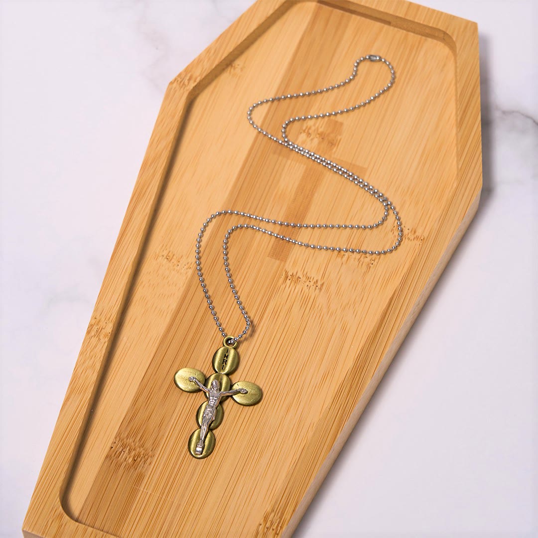 Collier pendentif amulette religieuse croix simple