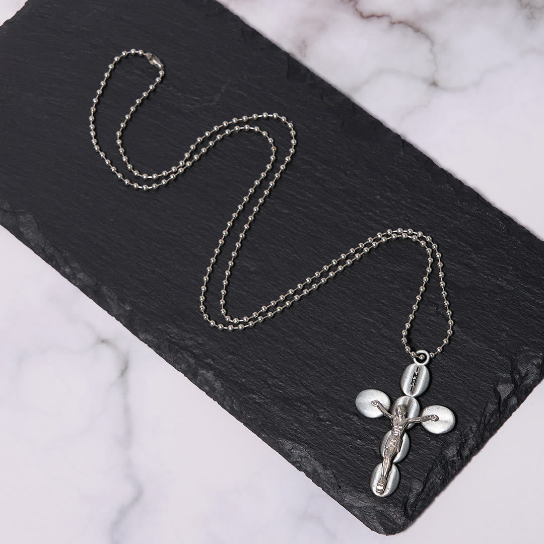 Collier pendentif amulette religieuse croix simple