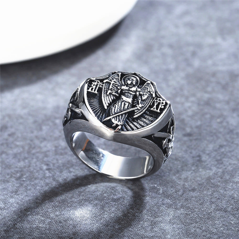 Bague Rétro Protection & Force Saint Michel Archange Gardien