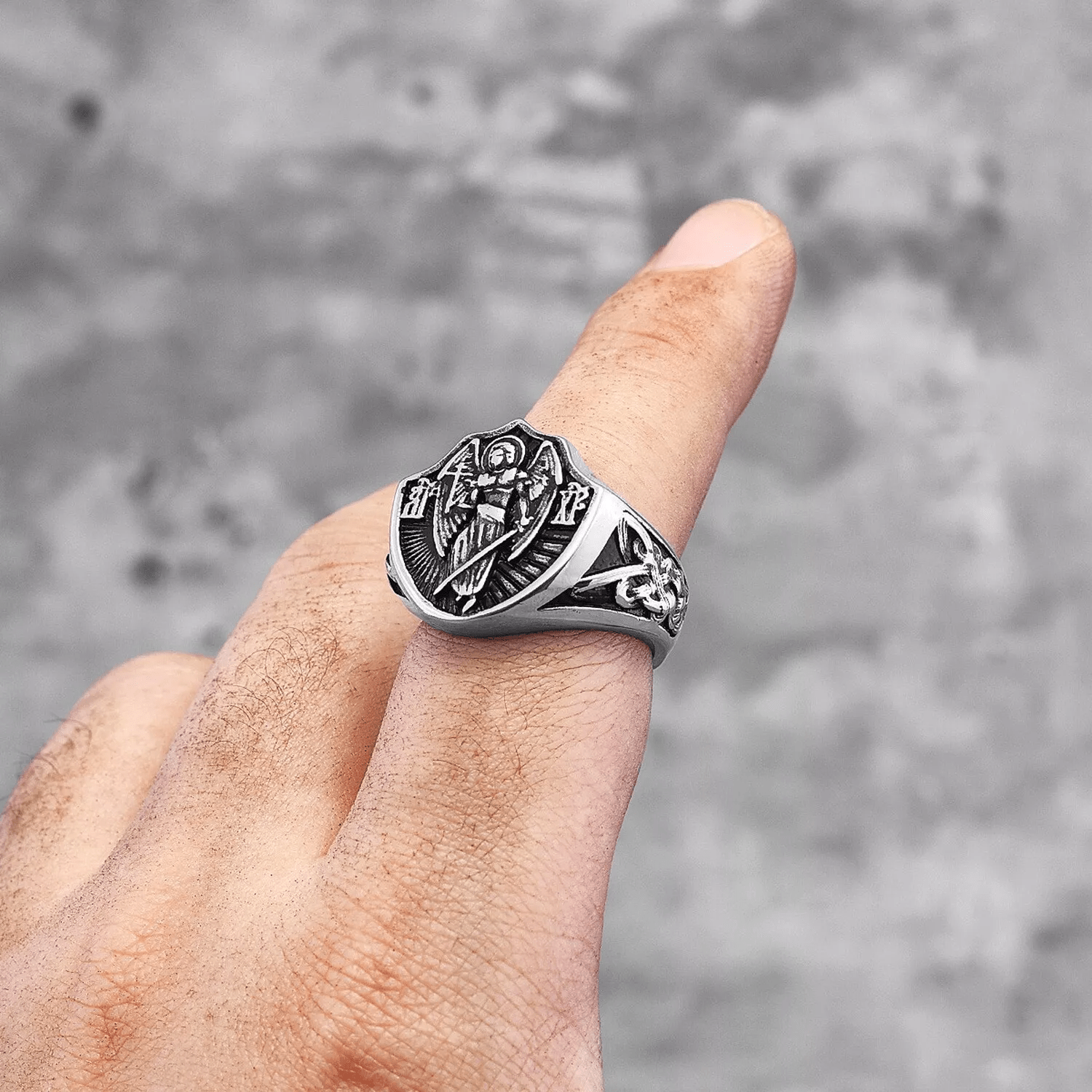 Bague Rétro Protection & Force Saint Michel Archange Gardien