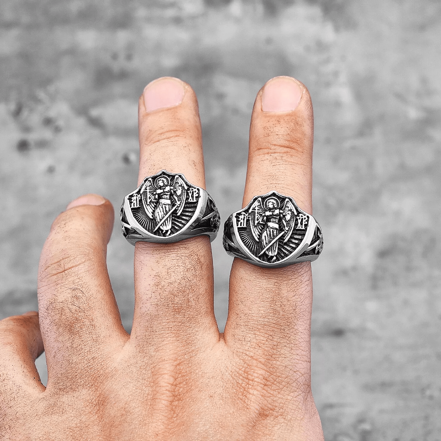 Bague Rétro Protection & Force Saint Michel Archange Gardien