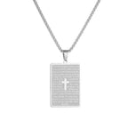 Collar con colgante de cruz del Padrenuestro, estilo clásico