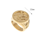 Anillo de fe divina "San Miguel Arcángel Protégenos" de estilo clásico