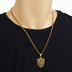 Collar con colgante de estilo moderno del Escudo de San Miguel Arcángel Guardián Divino