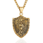 Collar con colgante de estilo moderno del Escudo de San Miguel Arcángel Guardián Divino