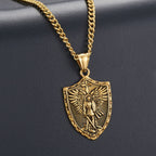 Collar con colgante de estilo moderno del Escudo de San Miguel Arcángel Guardián Divino