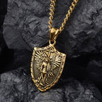 Collar con colgante de estilo moderno del Escudo de San Miguel Arcángel Guardián Divino