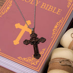 Collier avec Pendentif Crucifix en Alliage Artisanat Multicolore Style Classique