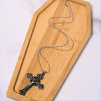 Collier avec Pendentif Crucifix en Alliage Artisanat Multicolore Style Classique