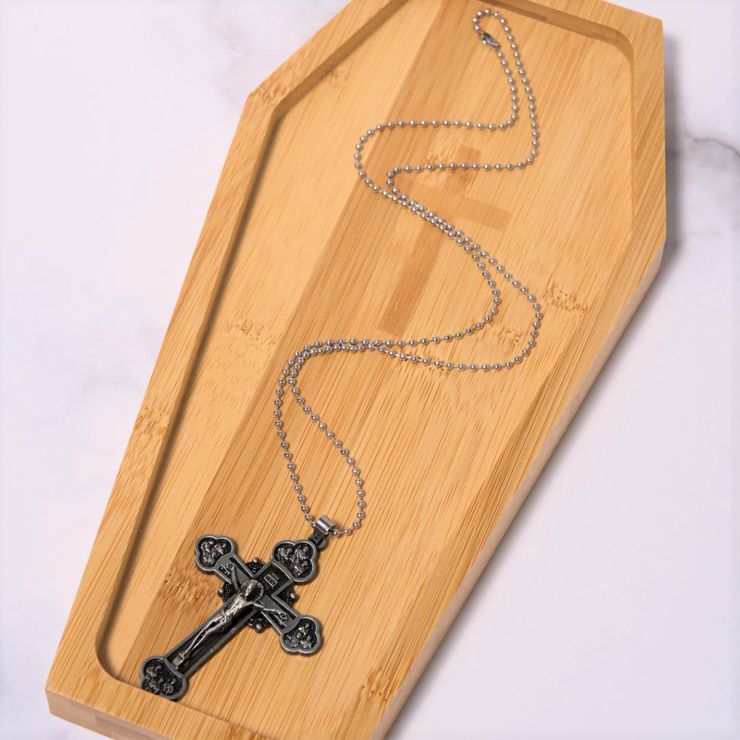 Collier avec Pendentif Crucifix en Alliage Artisanat Multicolore Style Classique