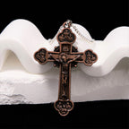 Collier avec Pendentif Crucifix en Alliage Artisanat Multicolore Style Classique