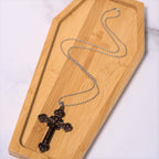 Collier avec Pendentif Crucifix en Alliage Artisanat Multicolore Style Classique