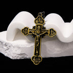 Collier avec Pendentif Crucifix en Alliage Artisanat Multicolore Style Classique
