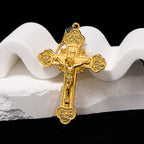 Collier avec Pendentif Crucifix en Alliage Artisanat Multicolore Style Classique