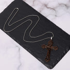 Collier avec Pendentif Crucifix en Alliage Artisanat Multicolore Style Classique