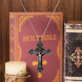Collier avec Pendentif Crucifix en Alliage Artisanat Multicolore Style Classique
