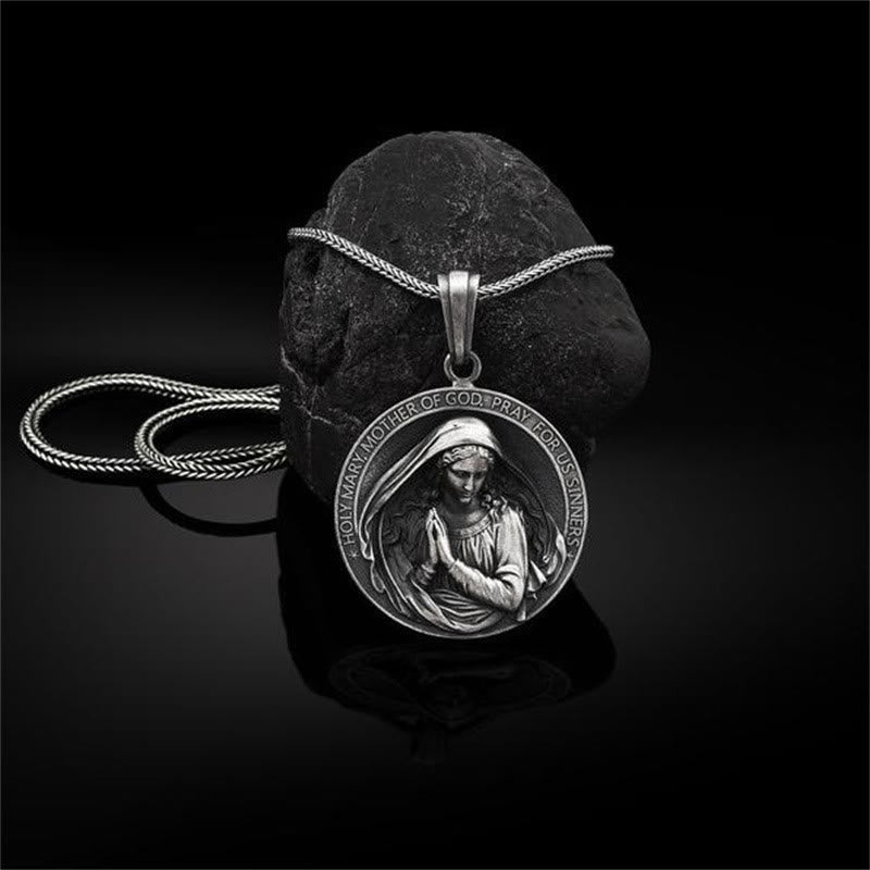 Collier style classique Sainte Marie Mère de Dieu priez pour nous pauvres pécheurs