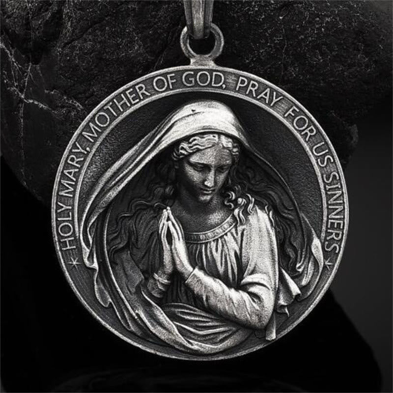 Collier style classique Sainte Marie Mère de Dieu priez pour nous pauvres pécheurs