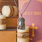 Collar con dije de Jesucristo de corona de espinas estilo realista, fe bendita