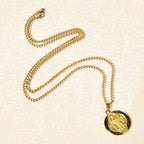 Collar con colgante de fe y protección con símbolo de San Benito estilo retro de 2 colores