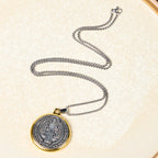 Collier pendentif exorcisme et foi, symbole de Saint Benoît, style rétro, 2 couleurs