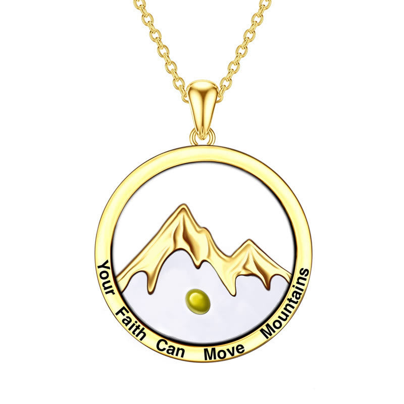 Collier pendentif Montagne de foi en graines de moutarde de style moderne
