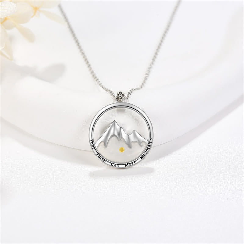Collier pendentif Montagne de foi en graines de moutarde de style moderne