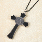 Collar con colgante de protección divina de crucifijo multicolor estilo clásico (6 colores)