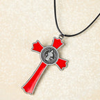 Collar con colgante de protección divina de crucifijo multicolor estilo clásico (6 colores)