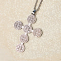 Collier pendentif Croix de Saint Benoît style rétro classique protection divine