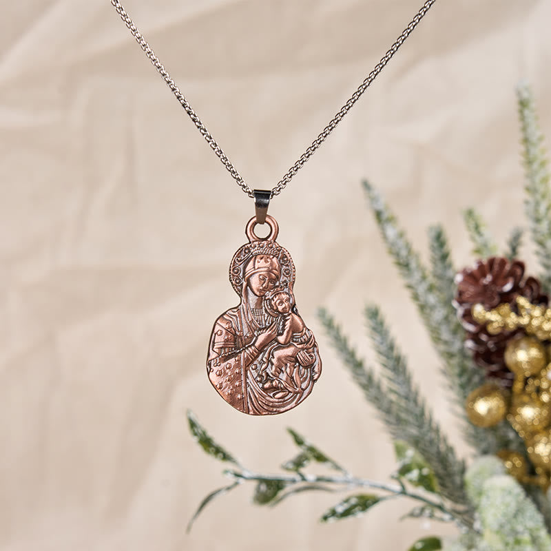 Collar Colgante Clásico con Símbolo de Fe de la Virgen y el Niño