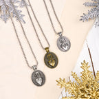 Collier pendentif avec emblème divin du Sacré-Cœur, style vintage