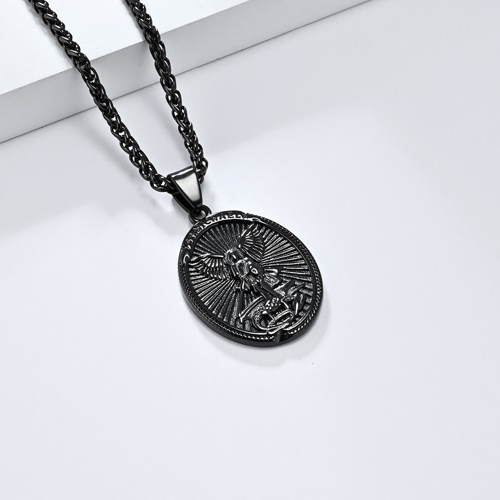 Collier avec pendentif classique Saint Michel Archange Éphésiens 6:10
