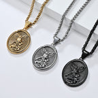 Collier avec pendentif classique Saint Michel Archange Éphésiens 6:10