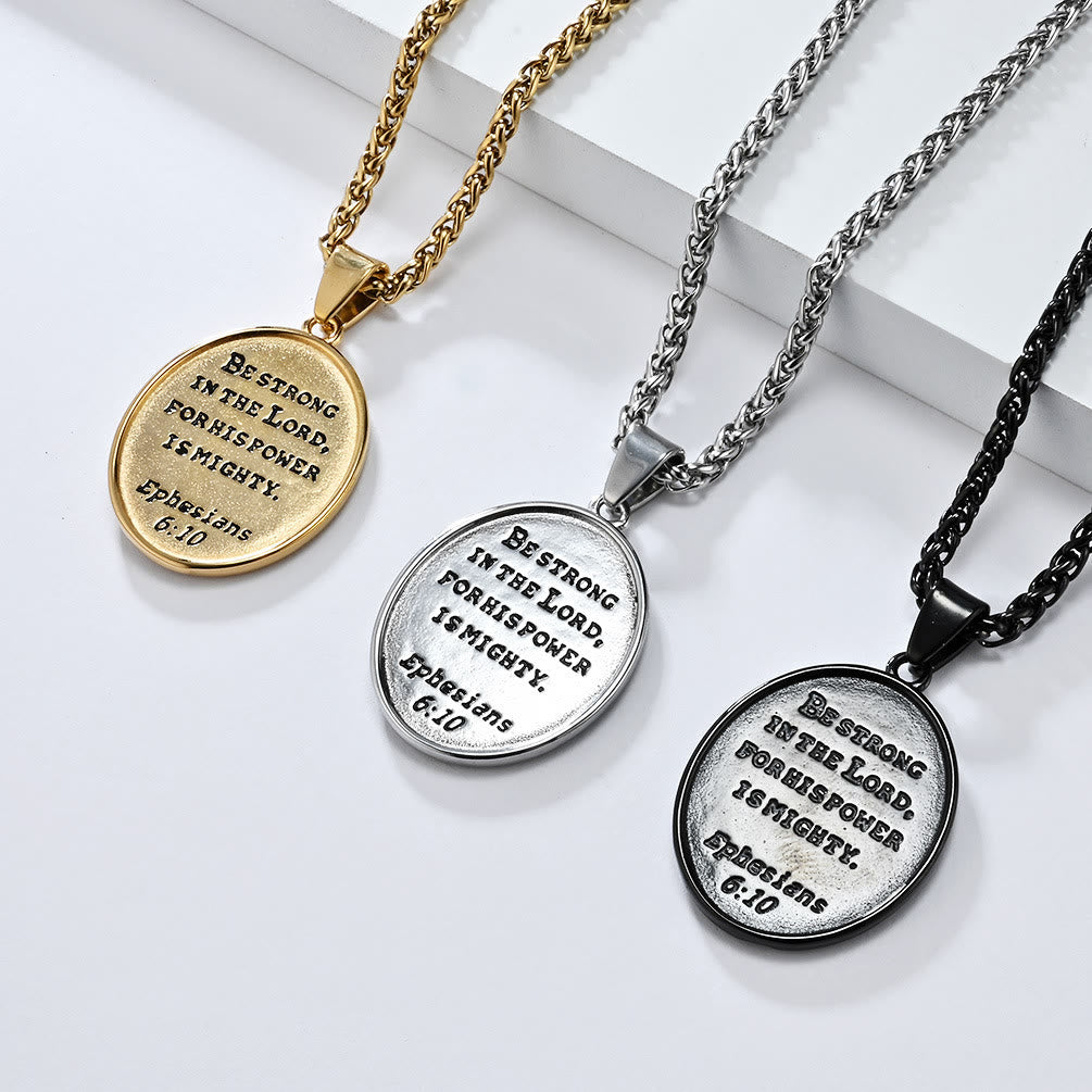 Collier avec pendentif classique Saint Michel Archange Éphésiens 6:10