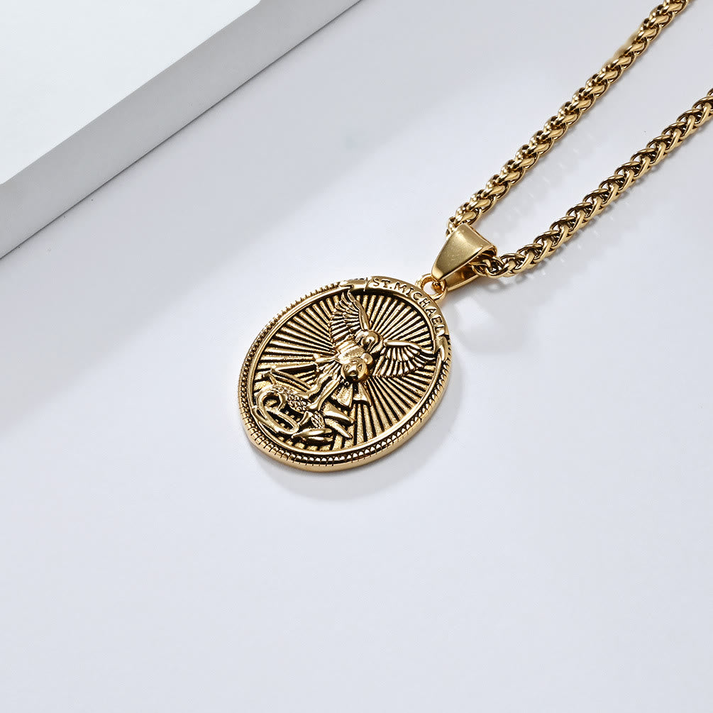 Collier avec pendentif classique Saint Michel Archange Éphésiens 6:10