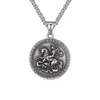 Collier pendentif Saint-Georges terrassant le dragon, style classique