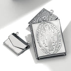 Pendentif Collier Boîte Photo Style Moderne Saint Benoît et Marie