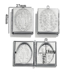 Pendentif Collier Boîte Photo Style Moderne Saint Benoît et Marie