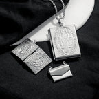 Pendentif Collier Boîte Photo Style Moderne Saint Benoît et Marie