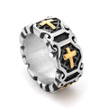 Anillo de patrón elegante de Cruz Sagrada de estilo moderno