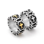 Anillo de patrón elegante de Cruz Sagrada de estilo moderno