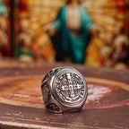 Anillo Bendición San Benito Cruz Estilo Clásico