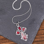 Collier pendentif croix de Jésus de style classique 4 couleurs