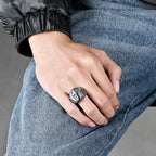 Bague robuste style minimaliste, foi divine